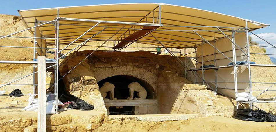 Σε εξέλιξη η ανάδειξη του τάφου της Αμφίπολης