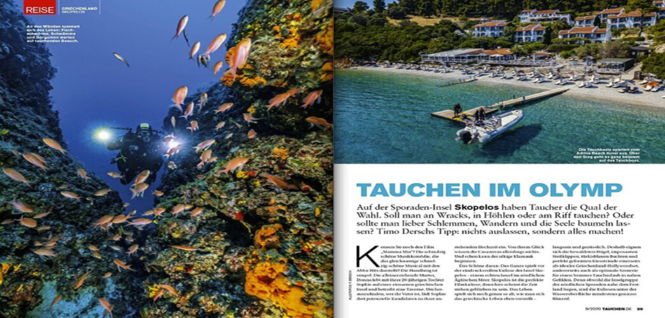 Tauchen Magazin: Μεγάλο αφιέρωμα για τη Σκόπελο