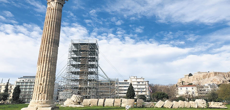 Σε «νάρθηκα» οι κίονες στον ναό του Ολυμπίου Διός