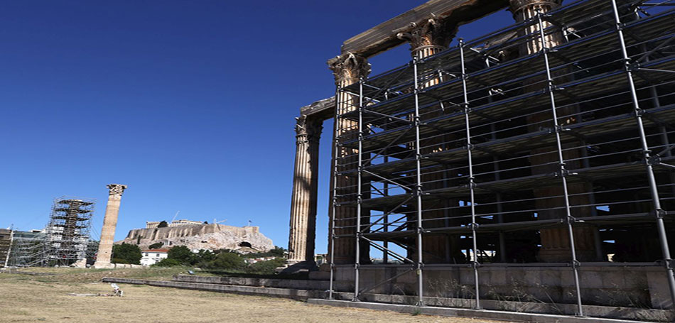 Συνεχίζουν τα έργα για τη συντήρηση του Ναού του Ολυμπίου Διός